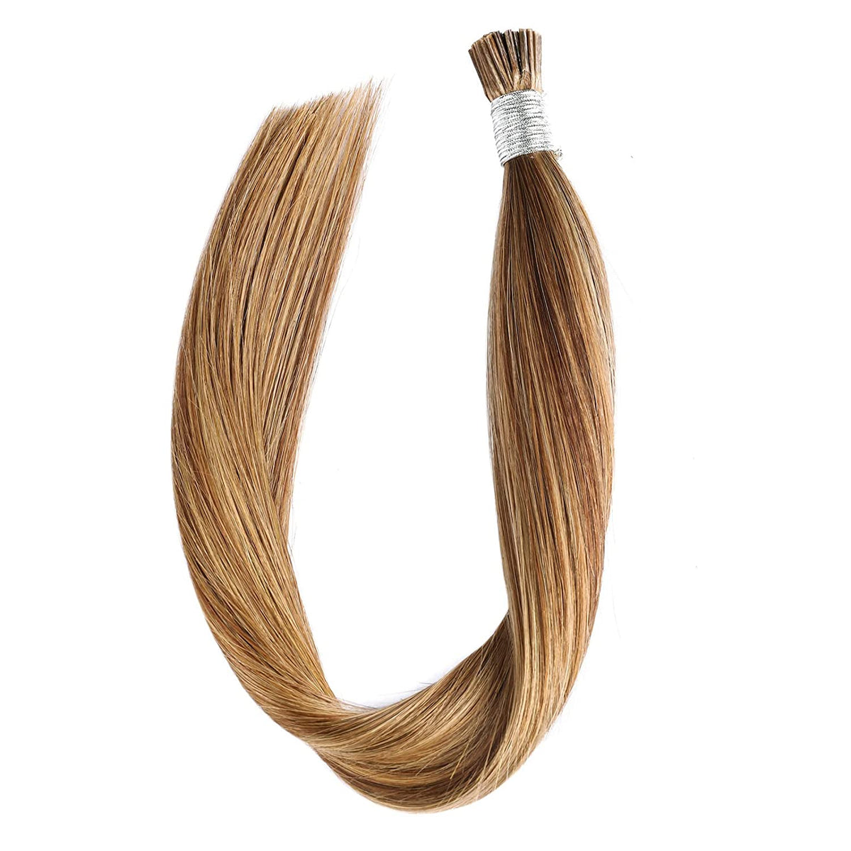 DIYOMO I Tip Hair Extensions Human Hair,Cold Fusion Soft Abnormal Hair Extensions 50 Strands Pre Keratin Bonded, Itip Human Hair Extensions,#P7B/8B