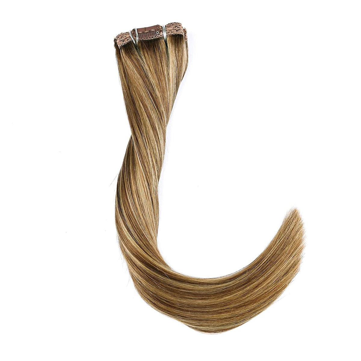 DIYOMO Chestnut Brown Auburn Brown Clip in Hair Extensions Real Human Hair Remy Seamless Straight Natural Clip ins Thick 120g 7pcs Clip on Hair Extensions Clip in Human Hair for Women,#P7B/8B