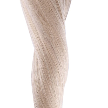 Wire Hair Extensions，DIYOMO Halo Hair Extensions Real Human Hair Hair Extensions Transparent Headband Adjustable Size Removable Secure，Hair Halo Extensions for Women,Bleach Blonde,#60A