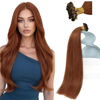 U Tip Hair Extensions Human Hair Remy Auburn Keratin Tips, Easy to Install, Natural Blend, Soft Texture, Adds Volume for Daily Styling, 50g Visit the Hair Store