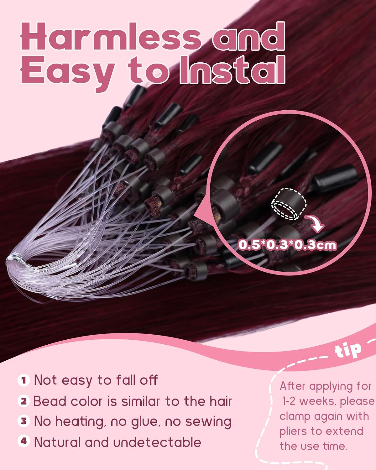 Microlink Hair Extensions Human Hair Soft And Smooth 18Inch Micro Hair Extensions No Shedding 50g
