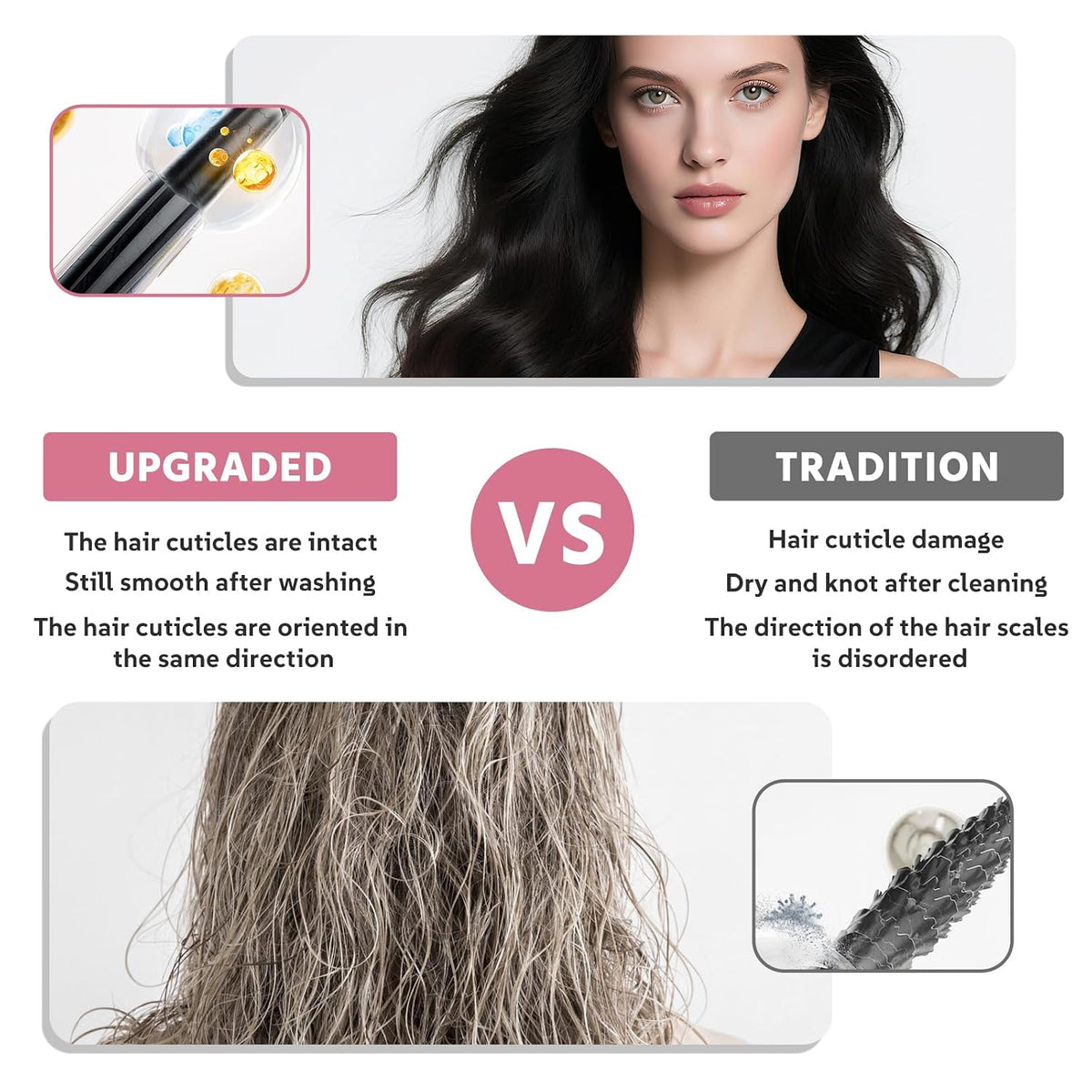 Remy-Hair Nano Bead Hair Extensions Human Hair 18Inch 40g/pack Nano Ring Hair Extensions Human Hair Color #P60/16 Grey Brown Mix Blonde Long Straight Invisible for Women