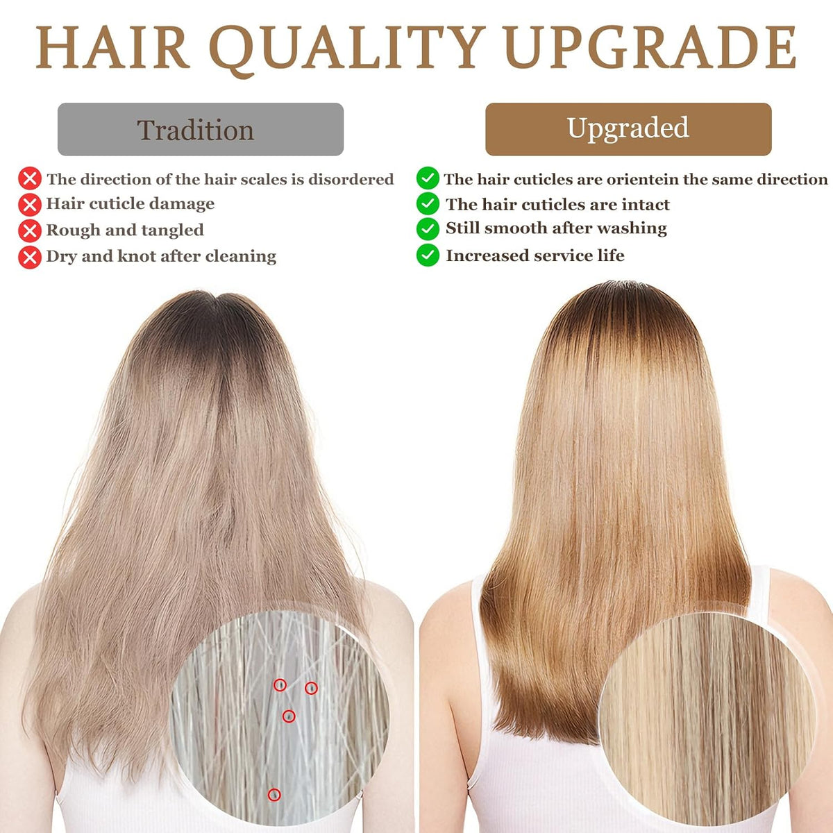 Remy-Hair Microlink Hair Extensions Human Hair Micro Bead 18inch 50g/pack Micro Link Beads Micro Loop Hair Extensions Real Human Hair Color #4 Flax Brown