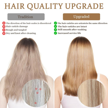 Remy-Hair Microlink Hair Extensions Human Hair Micro Bead 18inch 50g/pack Micro Link Beads Micro Loop Hair Extensions Real Human Hair Color #4 Flax Brown