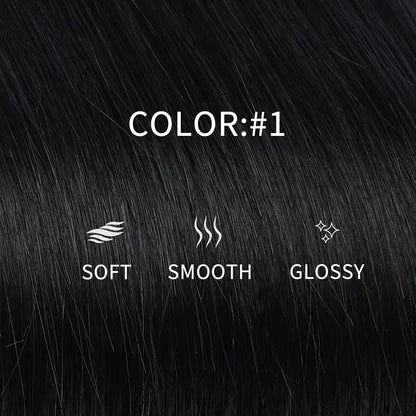 Remy-Hair Nano Bead Hair Extensions Human Hair 16Inch 40g/pack Nano Ring Hair Extensions Human Hair Color #1 Jet Black Long Straight Invisible for Women