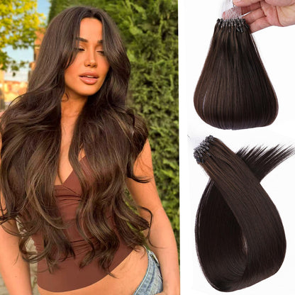 Microlink Hair Extensions Human Hai No Tangling 50g/ 18inch Microbead Micro Hair Extensions Soft and Glossy Longer Life