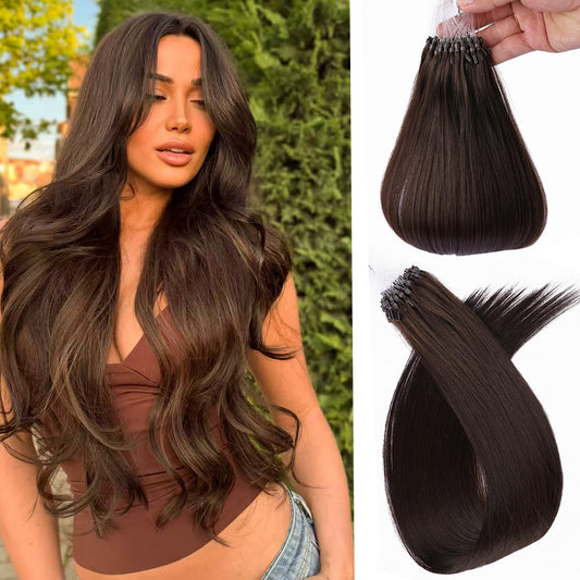 Microlink Hair Extensions Human Hai No Tangling 50g/ 18inch Microbead Micro Hair Extensions Soft and Glossy Longer Life