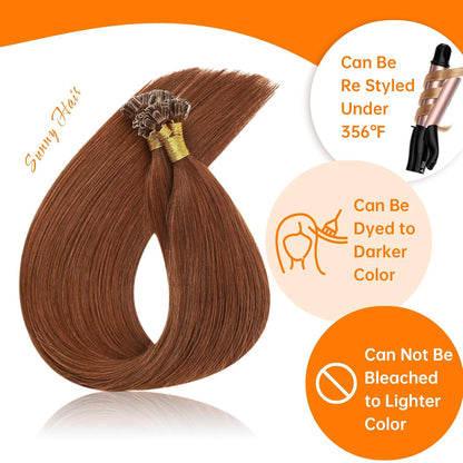 U Tip Hair Extensions Human Hair Remy Auburn Keratin Tips, Easy to Install, Natural Blend, Soft Texture, Adds Volume for Daily Styling, 50g Visit the Hair Store