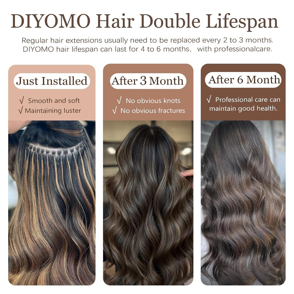 Microlink Hair Extensions Human Hair #760 Brown Balayage Light Brown with Blonde 18 inch Smooth and Invisible Micro Loop Remy Hair 50g/pack Micro Link Microbead Human Hair Extensions