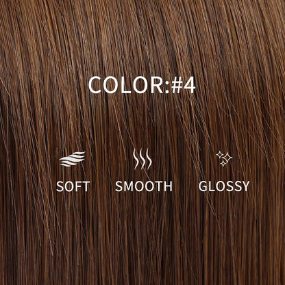 Remy-Hair Nano Bead Hair Extensions Human Hair 22Inch 40g/pack Nano Ring Hair Extensions Human Hair Color #4 Flax Brown Long Straight Invisible for Women