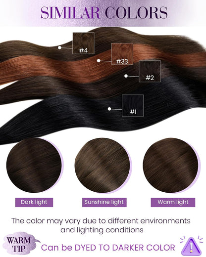 U Tips Hair Extensions Human Hair, Chocolate Brown, 50g Long Silky Straight Remy Hair, Invisible Keratin Tips, Long-Lasting, Add thickness for Vacation or Daily Styling