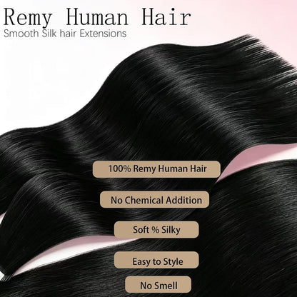 Microlink Hair Extensions Human Hair 50g/18 inch Microbead Hair Extensions Real Human Soft and Glossy Longer Life