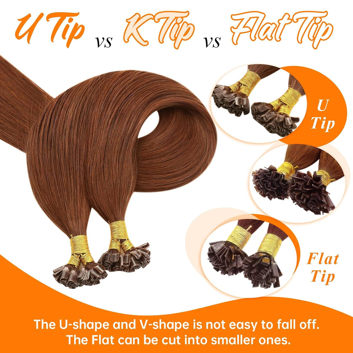 U Tip Hair Extensions Human Hair Remy Auburn Keratin Tips, Easy to Install, Natural Blend, Soft Texture, Adds Volume for Daily Styling, 50g Visit the Hair Store