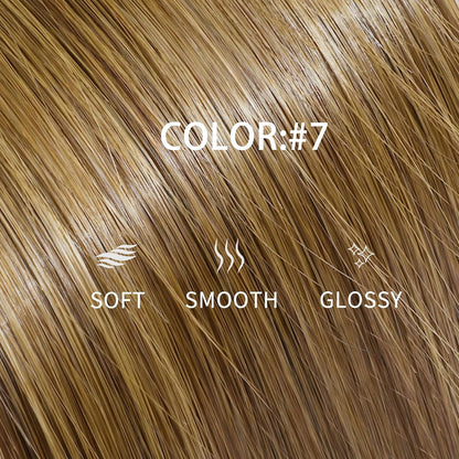 Remy-Hair Nano Bead Hair Extensions Human Hair 22Inch 40g/pack Nano Ring Hair Extensions Human Hair Color #7 Caramel Brown Long Straight Invisible for Women