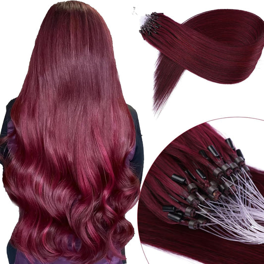 Microlink Hair Extensions Human Hair Soft And Smooth 18Inch Micro Hair Extensions No Shedding 50g