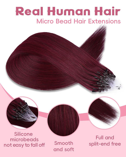 Microlink Hair Extensions Human Hair Soft And Smooth 18Inch Micro Hair Extensions No Shedding 50g