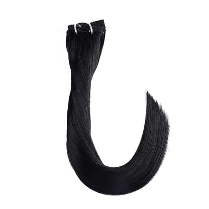 DIYOMO Clip in Hair Extensions Real Human Hair Soft & Natural Jet black Remy Seamless Clip ins 120g 7pcs Clip on Hair Extensions Clip in Human Hair for Women,#1