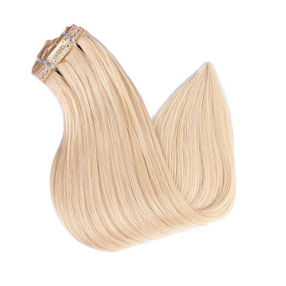 DIYOMO Platinum Blonde Clip in Hair Extensions Real Human Hair Remy Seamless Natural Straight Human Hair Clip ins Thick 120g 7pcs Clip In Hair Extensions Real Human Hair for Women,#60