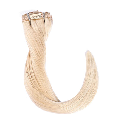 DIYOMO Platinum Blonde Clip in Hair Extensions Real Human Hair Remy Seamless Natural Straight Human Hair Clip ins Thick 120g 7pcs Clip In Hair Extensions Real Human Hair for Women,#60