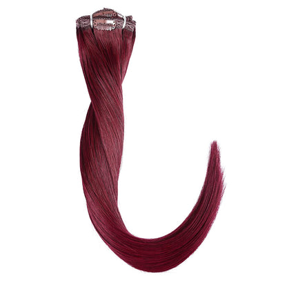 DIYOMO Clip in Hair Extensions Real Human Hair Wine Red 99J Burgundy Dark Red Clip in Human Hair Extensions 120g 7pcs Clip on Hair Extensions Clip Ins