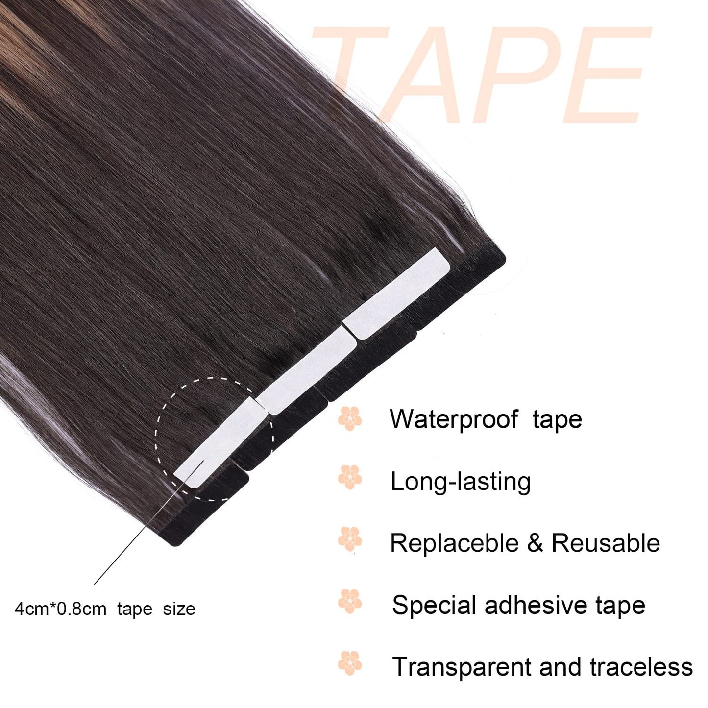 Tape in Hair Extensions Human Hair,DIYOMO #T1B/8P/60 Ash Brown Fading to Dirty Blonde and Ash Blonde Hair Extensions Handcrafted Soft & Smooth Remy Hair Extensions for Women,2.5g/Pcs 50g/Pack