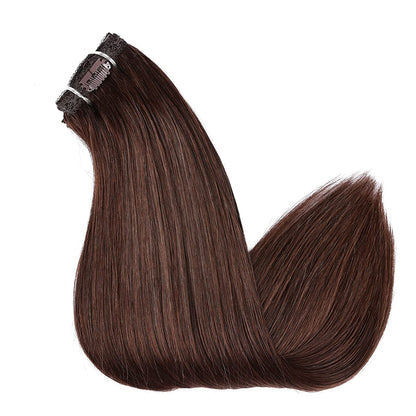 DIYOMO Auburn Medium Brown Clip in Hair Extensions Real Human Hair Remy Seamless Human Hair Clip ins 120g 7pcs Clip In Hair Extensions Real Human Hair for Women,#4