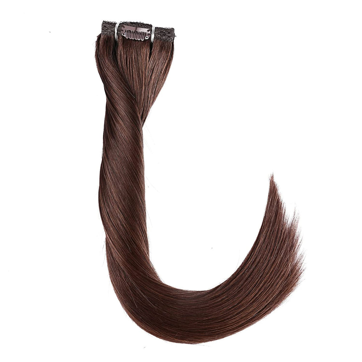 DIYOMO Auburn Medium Brown Clip in Hair Extensions Real Human Hair Remy Seamless Human Hair Clip ins 120g 7pcs Clip In Hair Extensions Real Human Hair for Women,#4