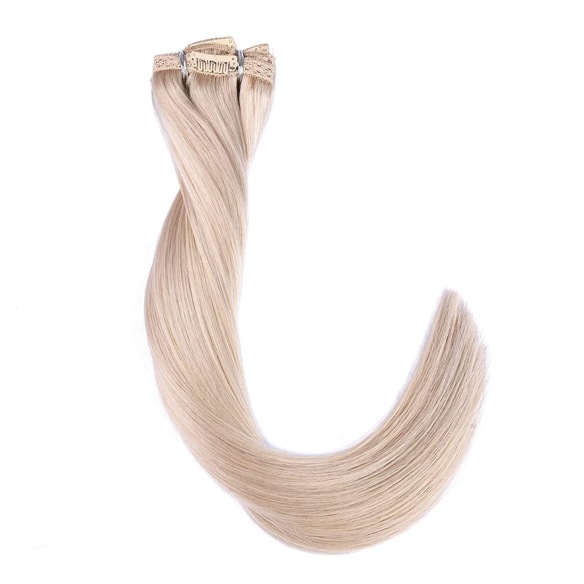 DIYOMO Bleach Blonde Clip in Hair Extensions Real Human Hair Remy Seamless Natural Straight Human Hair Clip ins Thick 120g 7pcs Clip In Hair Extensions Real Human Hair for Women,#60A