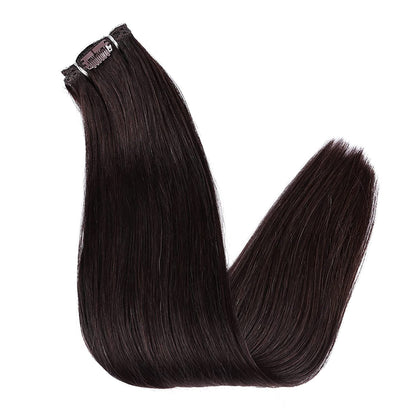 DIYOMO Dark Brown Clip in Hair Extensions Real Human Hair Remy Seamless Human Hair Clip ins 120g 7pcs Clip In Hair Extensions Real Human Hair for Women,#2