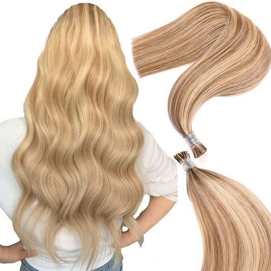 DIYOMO Ash Blonde Highlighted Bleach Blonde Clip in Hair Extensions Real Human Hair Remy Seamless Straight Natural Clip ins Thick 120g 7pcs Clip on Hair Extensions Clip in Human Hair for Women,#P18/613